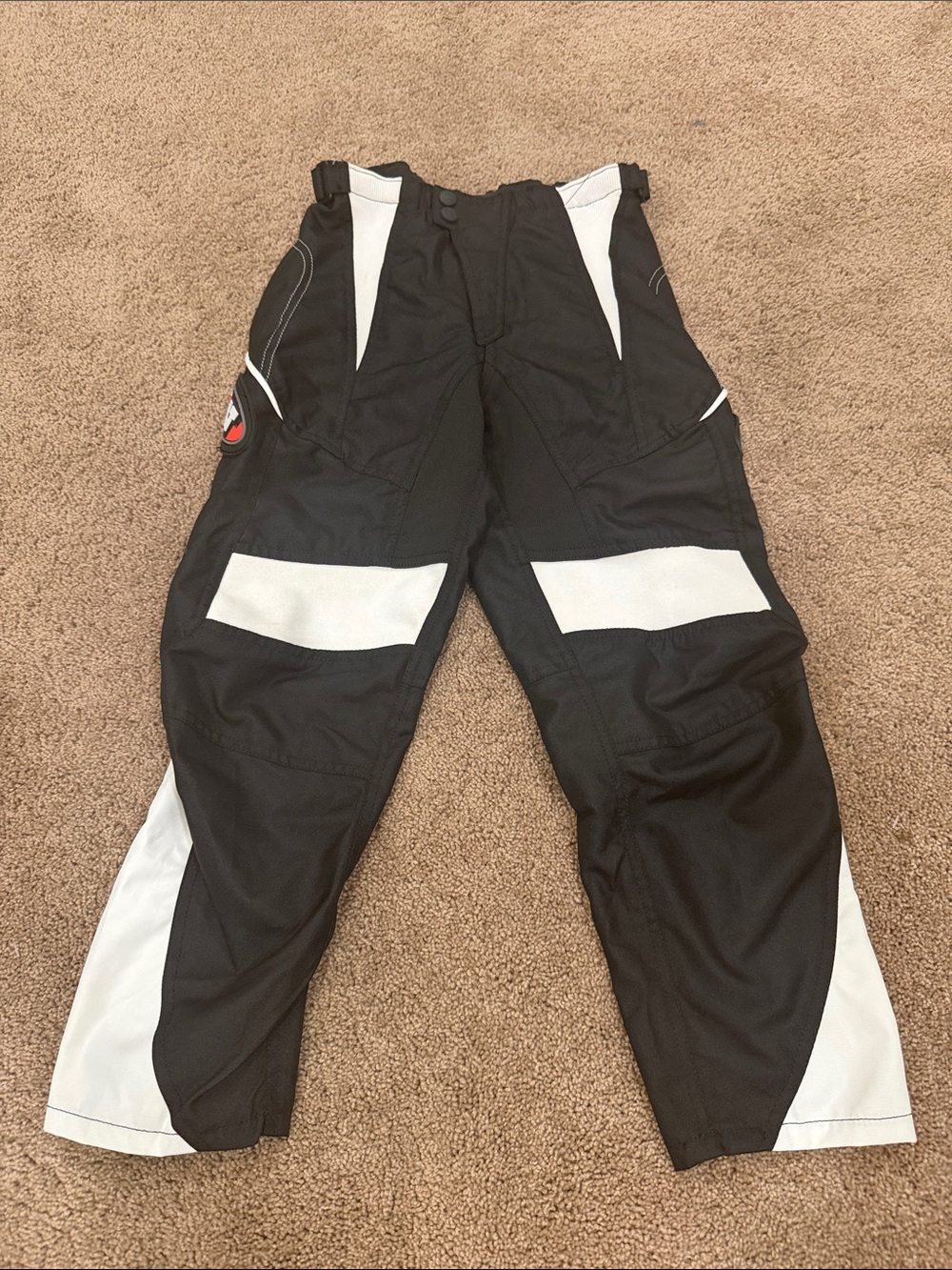 Kids Black and White Bilt Riding Pants